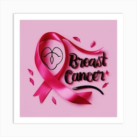 Women Breast Cancer Awareness background in Pink Ribbon international symbol for month October clipart and poster clipart and wall art 10 Art Print