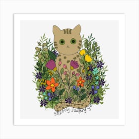 Funny cat judging you Art Print