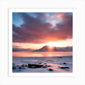 Sunrise Over Iceland Art Print