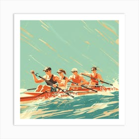 Rowing In The Ocean Art Print