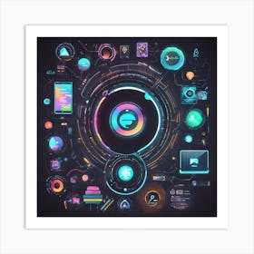 Futuristic Icons Art Print