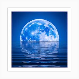 Full Moon Over Water  Art Print