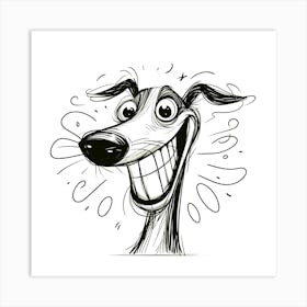 Happy Greyhound Art Print