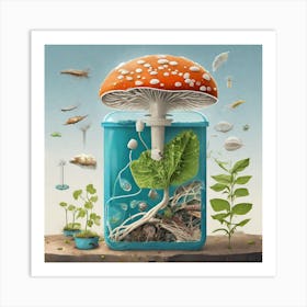 Mushroom In A Bottle Art Print