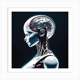 Robot Woman'S Head Art Print