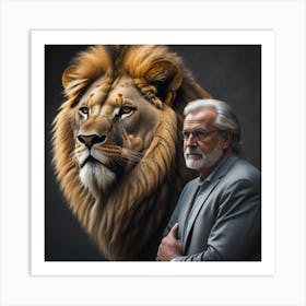 Portrait Of A Lion Art Print