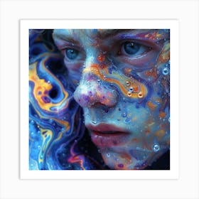 Girl With Paint On Her Face Art Print