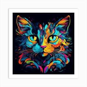 Colorful Cat 1 Art Print