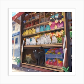 Cat Shop Art Print