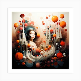 Girl In A Castle Art Print