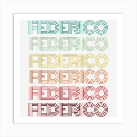 Retro First Name Federico Italian Boy Birthday Father Son Art Print