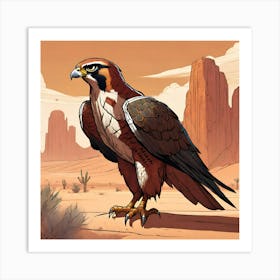 Hawk In The Desert Art Print