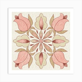 Vintage Pink Tulip Art Print