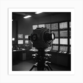 Black And White Image Of A Camera Art Print