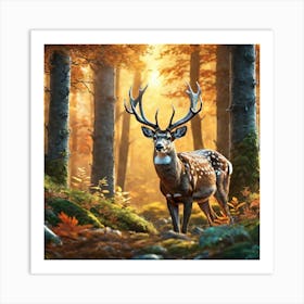 Deer In The Forest 151 Art Print