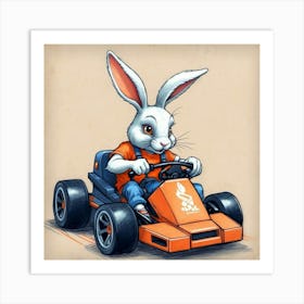 Bunny Kart 1 Art Print