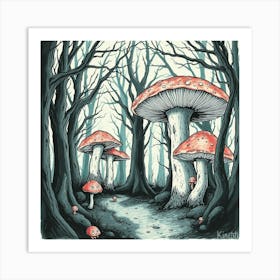 Mushroom Forest 33 Art Print