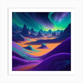 Aurora Borealis Oil Painting Art Print