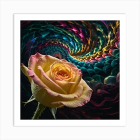 Fractal Rose Art Print