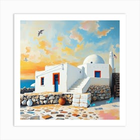 Aegean Village Art Print