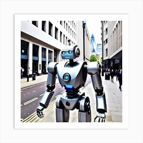 Robot In The City 20 Art Print