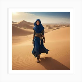 Woman In The Desert Art Print