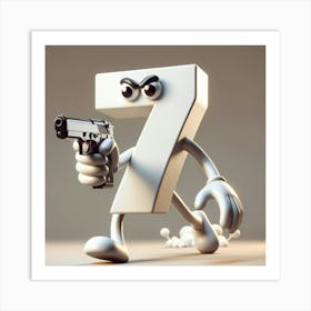 Number 7 With Gun Art Print