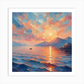 Sunset On The Sea Art Print