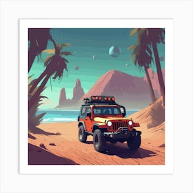 Desert Jeep Art Print