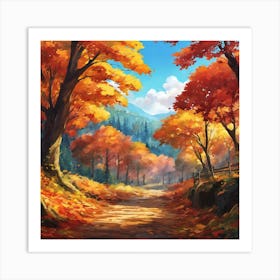 Autumn Road 1 Art Print