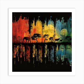 African Sunset Art Print