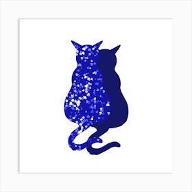 Blue Cats Art Print