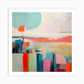 Summer Vibes Color Block Modern Beach Art 12 Art Print