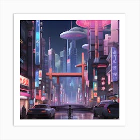 Futuristic City 30 Art Print