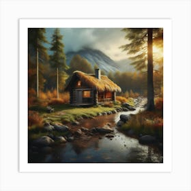 Cabin In The Woods 16 Art Print