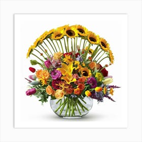 Sunflowers In A Vase 4 Art Print