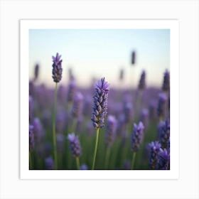 A Field Of Lavender Flowers Swaying Gently In The Breeze 2 Art Print