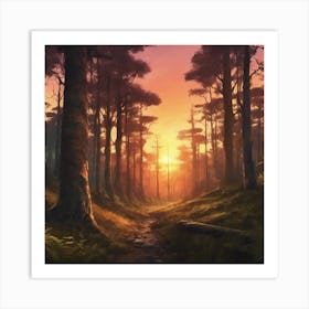 808092 Pictures Of A Forest At Sunset Xl 1024 V1 0 Art Print