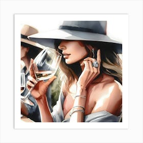 Wine And Women Art Print