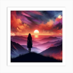 Sunset In The Mountains 144 Art Print