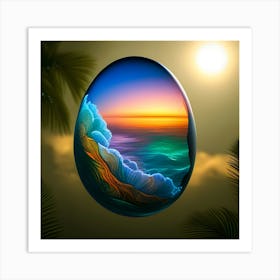 Sunrise Over The Ocean Art Print