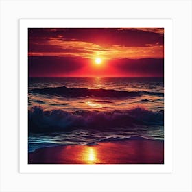 Sunset On The Beach 514 Art Print