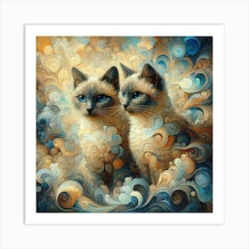 Siamese cats 6 Art Print