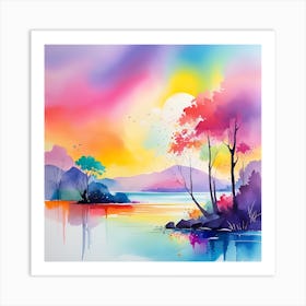 Sunset By The Lake 5 Art Print