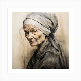 Portrait Of An Old Woman 3 Art Print