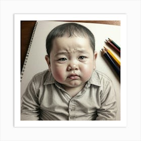 Chinese Baby Drawing Art Print