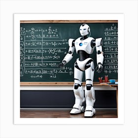 Robot In The Classroom Art Print