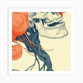 Skull With Flowers 1 Art Print