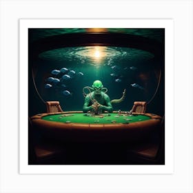 Octopus Poker Art Print