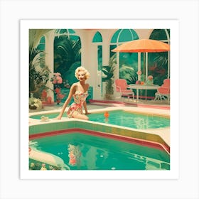 Marylin Monroe In A Pool Art Print